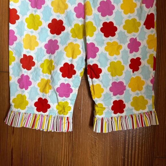 Blessed Be The Name blue colorful floral ruffle pant overalls SIZE 2T - Picture 3 of 5